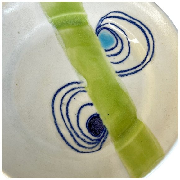 Bella Joy Studio Pottery Plate Heidi Fahrenbacher 7.5" Hand Made Green Signed - Picture 2 of 4